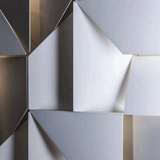 Minimalistic modern white wall lamp close-up