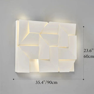 Geometric art white indoor wall lamp detail