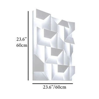 White geometric wall lamp for cafe interiors