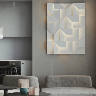 Modern geometric white indoor wall lamp
