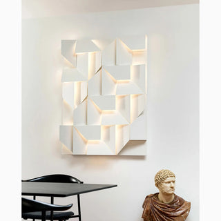 Rectangular minimalist white wall lamp