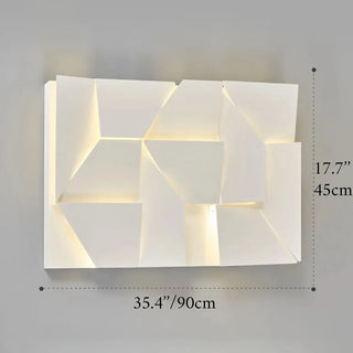 Geometric art white wall lamp close-up