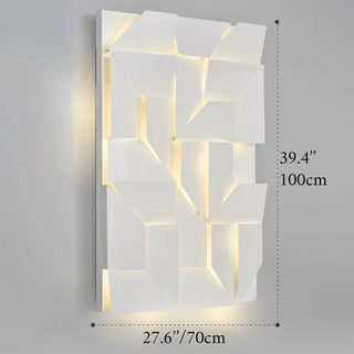 Geometric white indoor wall lamp side view
