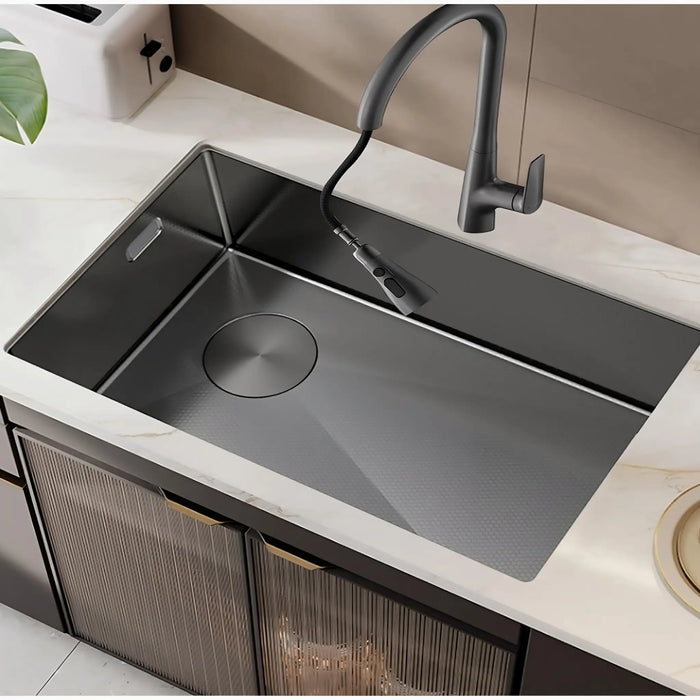 MIRODEMI® Zungoli | Nano-Embossed Honeycomb Stainless Steel Sink with Large Single Slot for Kitchen