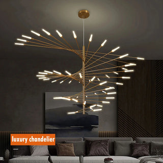 Duplex geometric shape LED chandelier