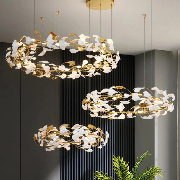 MIRODEMI® Zürich | Flower Design Gold Chandelier for Living Room