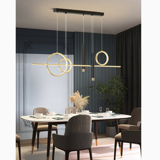 MIRODEMI Ennetburgen Black Geometric Pendant Chandelier Nordic Style For Dining Room