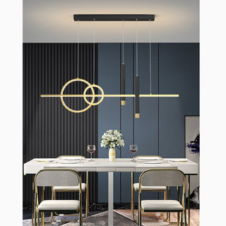 MIRODEMI Ennetburgen Black Geometric Pendant Chandelier Nordic Style Decoration