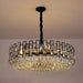 MIRODEMI® Modern Drum Black Crystal Ceiling Chandelier For Living Room Dining Room Bedroom