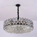 MIRODEMI® Modern Drum Black Crystal Ceiling Chandelier For Living Room Dining Room Bedroom