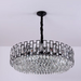 MIRODEMI® Modern Drum Black Crystal Ceiling Chandelier For Living Room Dining Room Bedroom