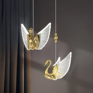 MIRODEMI Amirat | Swan Design Gold Chandelier For Staircase