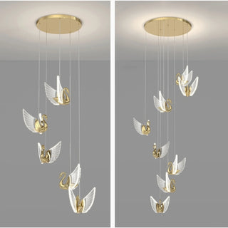 MIRODEMI Amirat | Golden Swan Pendant Lighting Fixture