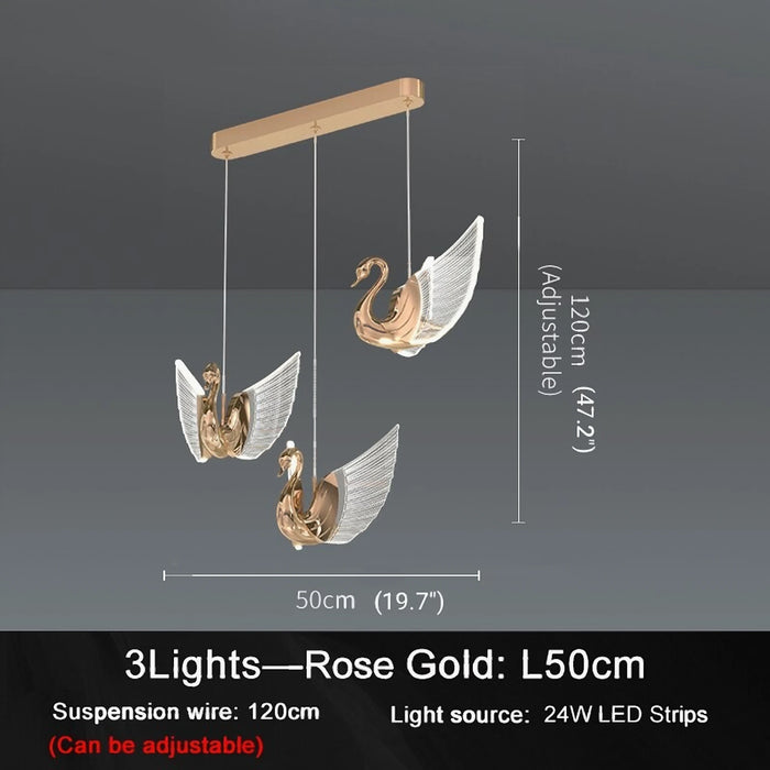 MIRODEMI® Amirat | Rose Gold Swan Linear Pendant