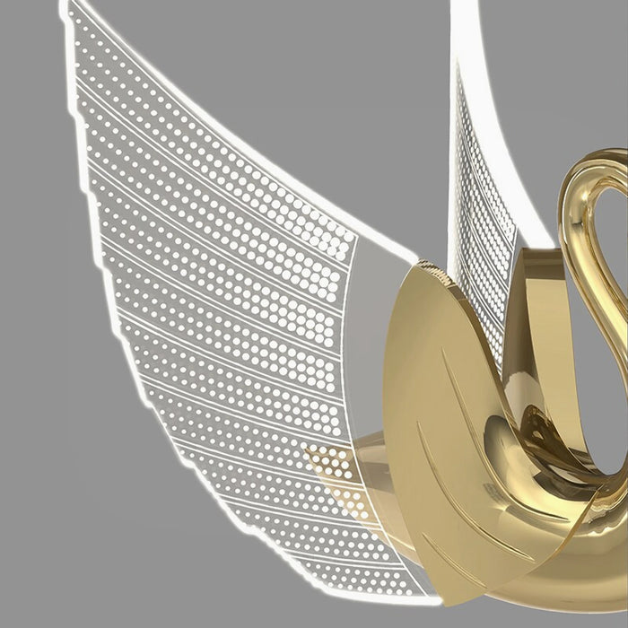 MIRODEMI® Amirat | Swan Design Gold Chandelier For Stairwell