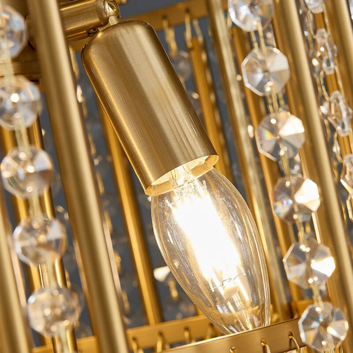 MIRODEMI® Antibes | Crystal Diamonds Luxury Gold Chandelier for Stairwell
