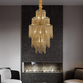 MIRODEMI® Antibes | Shimmering Crystal Diamonds Luxury Gold Chandelier 