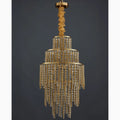 MIRODEMI® Antibes | Crystal Diamonds Luxury Gold Chandelier for Hallway