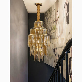 MIRODEMI® Antibes | Big Crystal Diamonds Luxury Gold Chandelier 