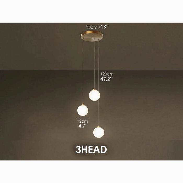 MIRODEMI® Aspremont | Hanging Copper Round Balls Staircase Chandelier