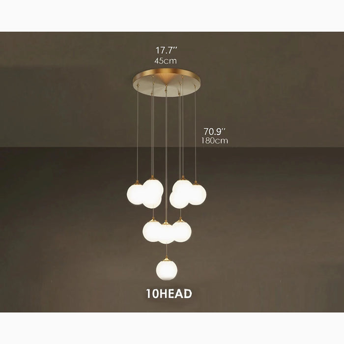 MIRODEMI® Aspremont | Hanging Copper Balls Staircase Light Fixture