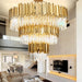 MIRODEMI® Beausoleil | Empire Gold Crystal Chandelier For Stairway Dia 35.4''/D90cm - 3 layers / NOT Dimmable / Warm light 3000K