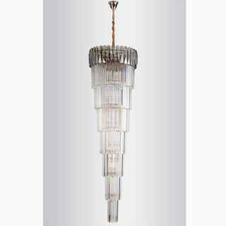 MIRODEMI® Belvédère | Royal Long Silver Crystal Chandelier For Staircase