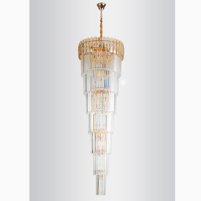 MIRODEMI® Belvédère | Royal Long Gold Crystal Chandelier For Staircase