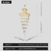 MIRODEMI® Beuil | High-end Villa Staircase Square Golden Crystal Chandelier