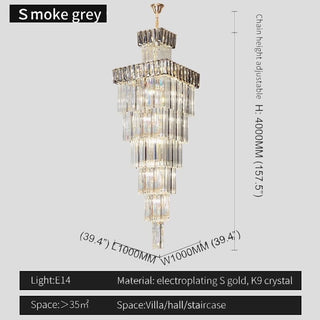 MIRODEMI® Beuil |  Square Crystal Chandelier for Staircase for Hotel