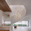 MIRODEMI® Bézaudun-les-Alpes | Gold Rings Crystal Hanging Lighting Fixture