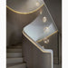 MIRODEMI® Bézaudun-les-Alpes | Gold Rings Crystal Chandelier for Stairwell