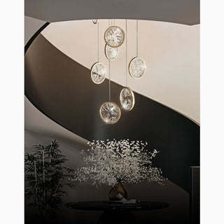 MIRODEMI® Bézaudun-les-Alpes | Gold Rings Crystal Hanging Light