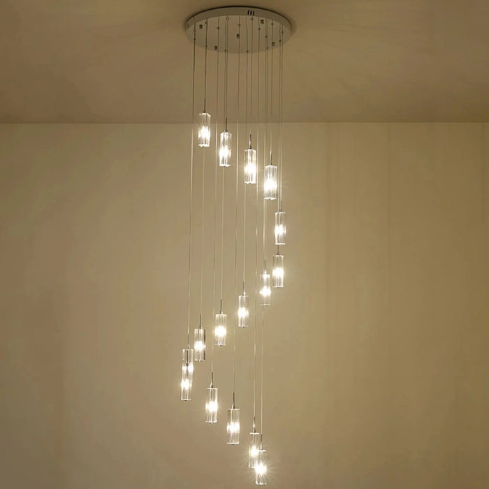 MIRODEMI® Cannes | Staircase Pendant Crystal Long Light Fixture