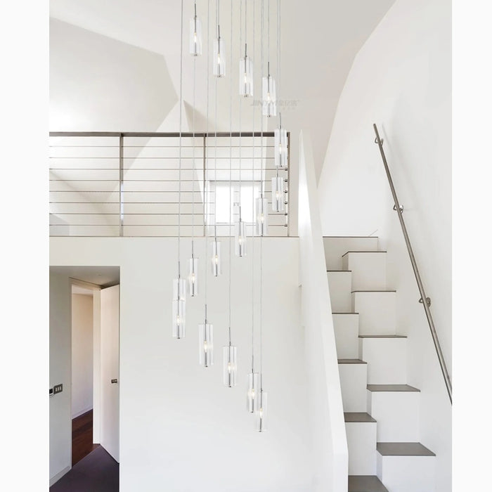 MIRODEMI® Cannes | Staircase Pendant Crystal Long Light Fixture