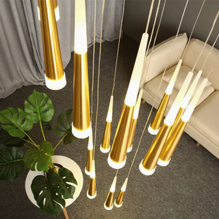 MIRODEMI® Cantaron | Metal Modern Hanging Gold/Black Meteor Shower Chandelier