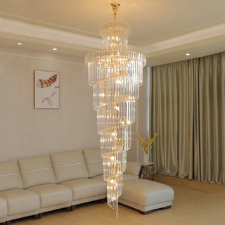 MIRODEMI® Cap d'Ail | Gorgeous Big Stairway Crystal Ceiling Chandelier