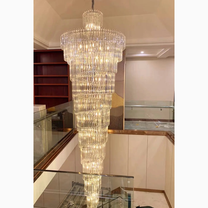 MIRODEMI® Cap d'Ail | Gorgeous Luxury Big Stairway Crystal Ceiling Chandelier