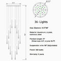 MIRODEMI® Castagniers | Staircase Gold Crystal Chandelier 36 lights