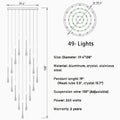 MIRODEMI® Castagniers | Staircase Gold Crystal Chandelier 49 lights 