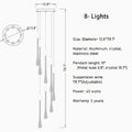 MIRODEMI® Castagniers | Staircase Gold Crystal Chandelier 8 lights spiral