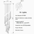 MIRODEMI® Castagniers | Staircase Gold Crystal Chandelier 18 lights spiral