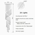 MIRODEMI® Castagniers | Staircase Gold Crystal Chandelier 28 lights spiral