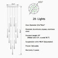 MIRODEMI® Castagniers | Staircase Gold Crystal Chandelier 28 lights