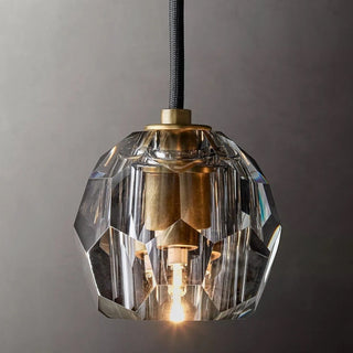 Conségudes | Round Grey LED Cut Crystal Ceiling Chandelier