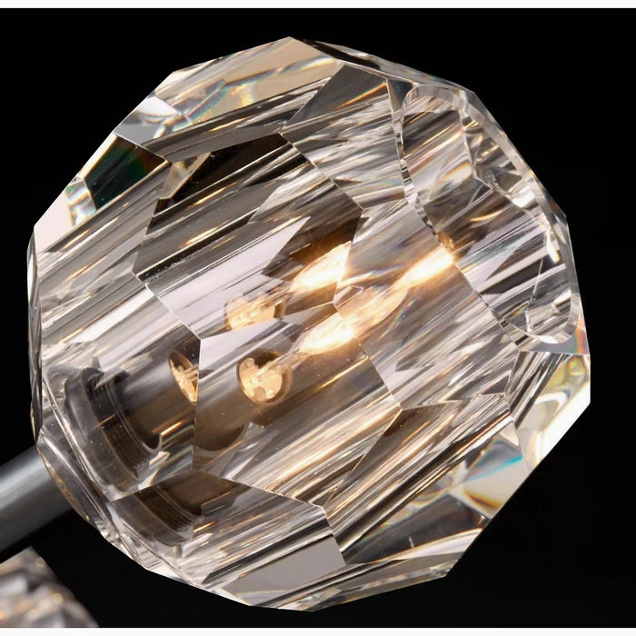 MIRODEMI® Conségudes | Round Grey LED Cut Crystal Ceiling Chandelier | S2024S
