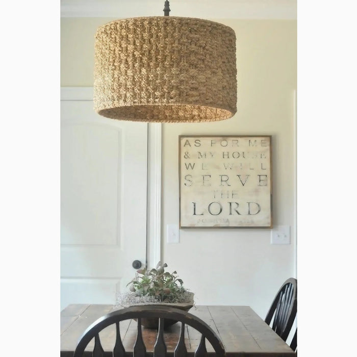 MIRODEMI® Courmes | Drum Beige Rope Boho Style Chandelier