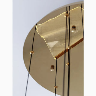 MIRODEMI® Coursegoules | LED Acrylic Gold Hanging Pendant Light for Dining Room