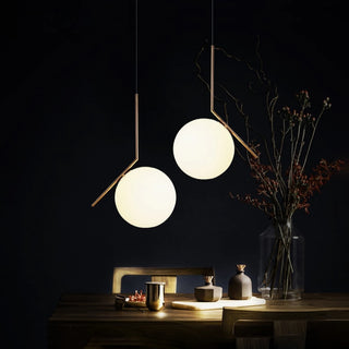 Cuébris | Nordic Iron Glass Round Ball Pendant Lighting