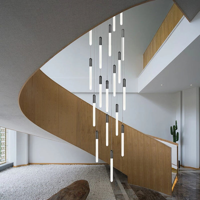 MIRODEMI® Drap | Modern Long Minimalistic Hanging LED Designer Chandelier